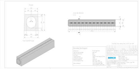 Caniveau à fente Profil 400/500 F 900