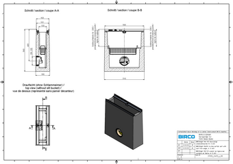 BIRCOlight® avec feuillures en fonte DN 100, avaloir en ligne