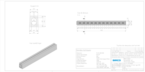 Caniveau à fente Profil 200/300 F 900