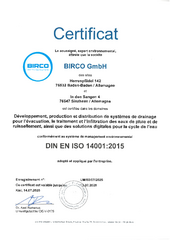 BIRCO Conformément au système de management environnemental DIN EN ISO 14001