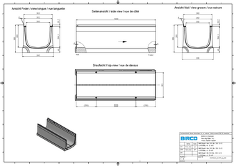 BIRCOlight® triloc DN 300, caniveau 1 m