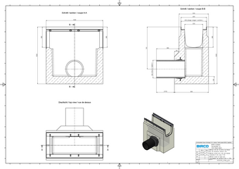 BIRCOsir® DN 320, avaloir pour caniveau de hauteur 450