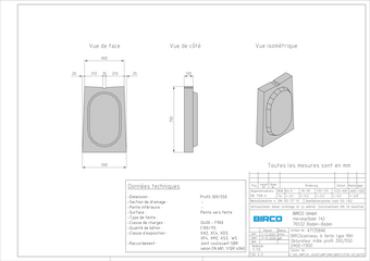 Obturateur mâle Profil 300/550