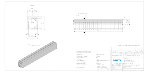 Caniveau à fente Profil 300/400 F 900