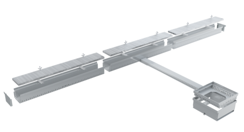 Caniveau en acier BIRCOtopline en largeur 160