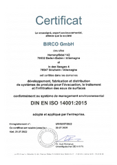 BIRCO Conformément au système de management environnemental DIN EN ISO 14001