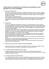 Manuel d'entretien BIRCO caniveaux acier