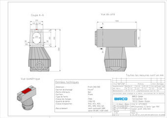 Avaloir Profil 200/300 F 900