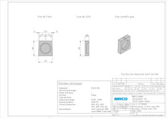 Obturateur femelle Profil 200
