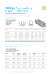 BIRCOlight feuillures en acier DN 150