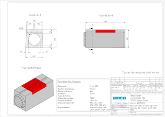 Caniveau de révision Profil 300 F 900