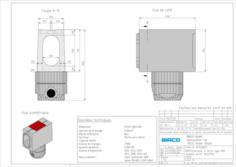 Avaloir Profil 300/550 F 900
