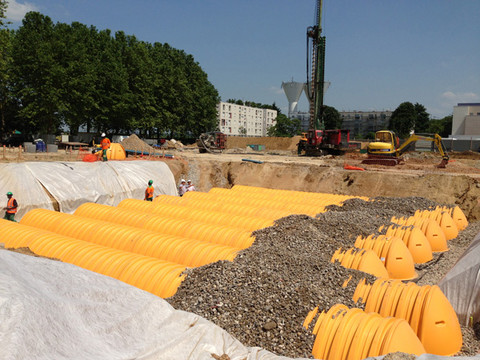 Überdeckung Rigolentunnel Schotter