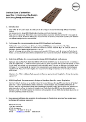 Manuel d'entretien pour recouvrements en bambou