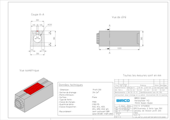 Caniveau de révision Profil 200 F 900