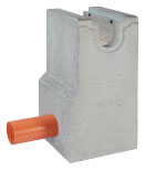 BIRCOsolid caniveaux à grilles Dimension Nominale 150 Avaloirs Avaloir en ligne | avec manchon PVC | en 1 partie