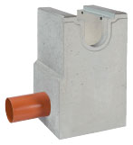 BIRCOsolid caniveaux à grilles Dimension Nominale 200 Avaloirs Avaloir en ligne | avec manchon PVC | en 1 partie