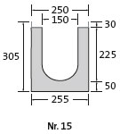 BIRCOsir Petites dimensions Dimension Nominale 150 Caniveaux Eléments de caniveaux | pente intérieure de 0,5%