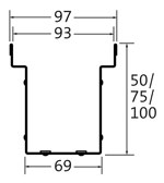 BIRCOtopline® Largeur 100 Eléments de caniveaux Eléments de caniveaux I sans arête visible I perforés sur un côté