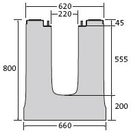BIRCOmassiv Dimension Nominale 220 Caniveaux Caniveaux I sans pente intérieure I avec protection de surface en acier galvanisé à chaud