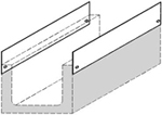 BIRCOcanal® Dimension nominale 520 Accessoires Tôles latérales | en tant que tôle anti-compactage pour dalles en béton de BIRCOcanal® sans feuillures